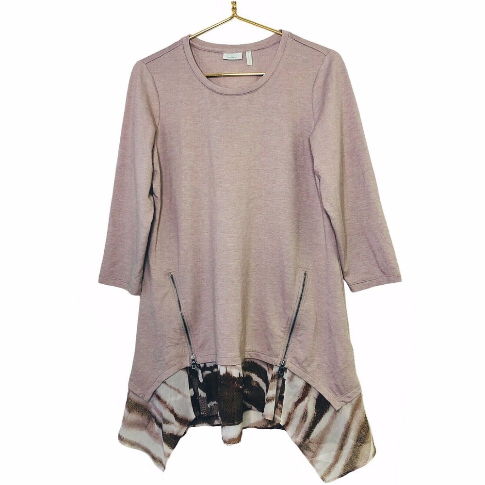 LOGO Lounge Lori Goldstein French Terry Tunic Med